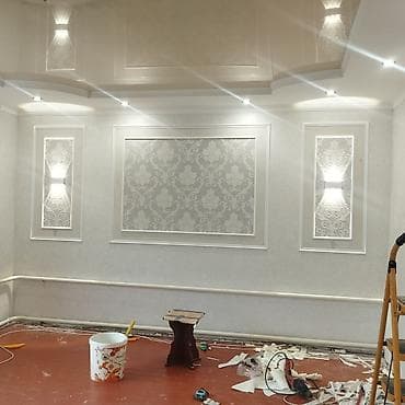 плинтус потолочный: Натяжной потолок Глянцевое Монтаж — 6