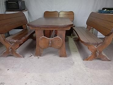 козель: Кухонный стол и стул, Б/у, Самовывоз, цвет - Коричневый — 1