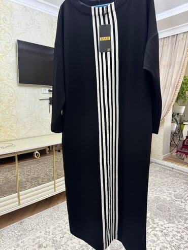 черное платье для беременных: Платье Турция новое черное, свободного прямого кроя. Трикотаж — 1