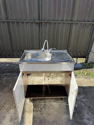 мойка с тумбой для кухни купить: Кухонная мойка с тумбой и смесителем - Встроенная нержавеющая мойка — 5