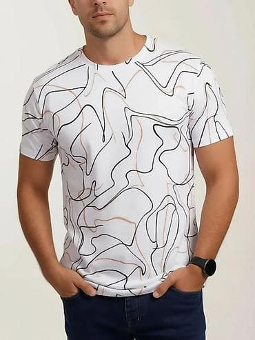 этно рубашка мужская: Мужская футболка с абстрактным принтом - Материал: 100% хлопок — 1