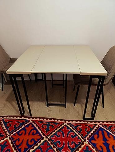 Стол трансформер Для кухни, Раскладной стол, Длина, см: 110 см, цвет - Бежевый