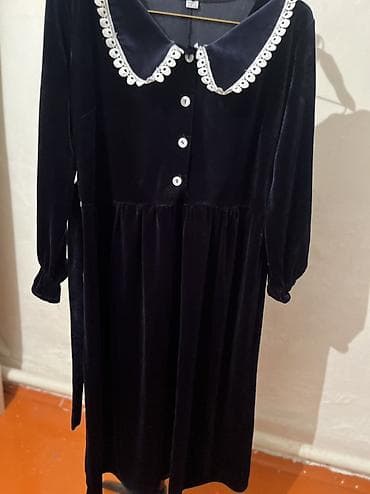 стильный плащ: Повседневное платье, Длинная модель, Велюр, Трапеция, XS, S, M — 1