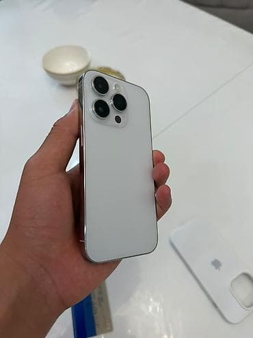 aphone 14: IPhone 14 Pro, Б/у, 128 ГБ, Matte Silver, Чехол, Кабель, 81 % — 5