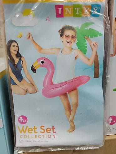 Мебель: Надувной круг Intex Wet Set Collection — «Фламинго». - Яркий розовый — 1