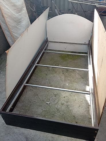 Кровати: Продаю Кровать с матрасом с двумя фанерами, каркас металлический — 4