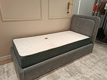 bed: Односпальная и двухспальная мягкая кровать с высоким изголовьем - — 2