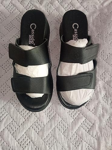 shoe: Женские сандалии Cassido Shoes - Цвет: чёрный - Модель: шлёпы на — 1