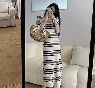 Личные вещи: Повседневное платье, Длинная модель, Трикотаж, Прямое, S — 2