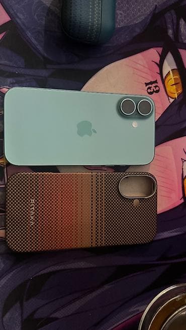 128 гб: IPhone 16, Б/у, 256 ГБ, Pacific Blue, Защитное стекло, Чехол, Коробка, 93 % — 3