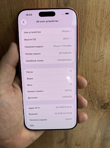poco m: IPhone 17 Pro Max, Б/у, 256 ГБ, Оранжевый, Защитное стекло, Чехол, 95 % — 3