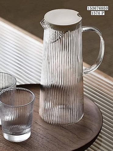 лимит: Стеклянная сервировка для напитков в рифлёном и гранёном дизайне - — 1