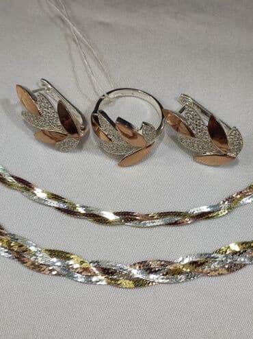 свадебные платья от производителя: Серебряный Набор+ Браслет Серебро с напылением золото 925 Размеры — 7