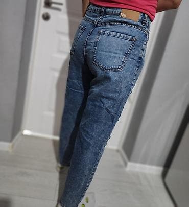 рваные джинсы: Джинсы, Прямые, Высокая талия, Стрейч — 2