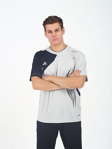 адидас одежда: Мужская спортивная футболка Adidas. - Тип: футболка с коротким — 8