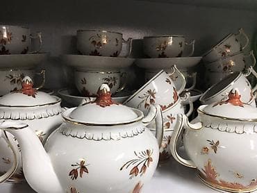 кухоный набор: Фарфоровые чайно-кофейные сервизы, классический европейский советский — 4