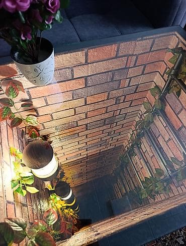 Окна и комплектующие: Дизайнерский журнальный стол с эффектом «Бесконечность». ширина 80×60 — 5