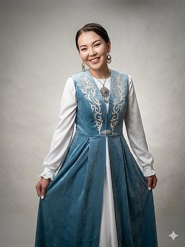 платье кыргызское: Национальная платье с жилетом Одевала на Кыз узатуу Размер 44 Без — 1