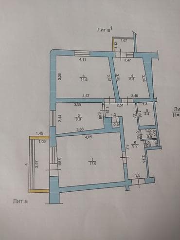 трёхкомнатные квартиры: 3 комнаты, 75 м², Бишкек Парк ТРЦ Индивидуалка, 4 этаж — 6