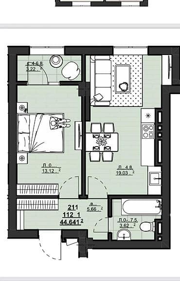 1 комната, 65 м², Элитка, 9 этаж, Готовая ПСО (под самоотделку) — 1