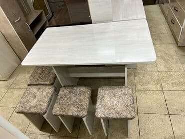 кухонный стол и стулья купить недорого: Кухонный стол и стул, Новый, Бесплатная доставка, цвет - Бежевый — 5