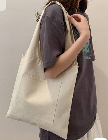 у настоящей женщины должна быть сумка из италии: Эко-сумки из плотного хлопка (шопперы) - Материал: натуральный — 3