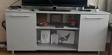 Другая мебель: Тумба и подставка для телевизора, Б/у, Напольная, Другой материал, Самовывоз, цвет - Серебристый — 1