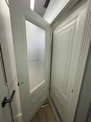 осб панели: Межкомнатная дверь со стеклом, Двустворчатая, цвет - Белый — 28