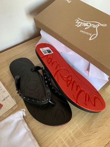 брендовые кошельки: Мужские сандалии, 42, Christian Louboutin, Новый, цвет - Черный, Платная доставка, Самовывоз — 1