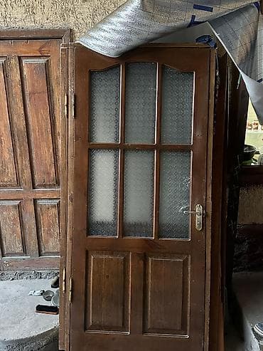 прием дерево: Двери для домов и квартир, Деревянная, Со стеклом, цвет - Коричневый — 2