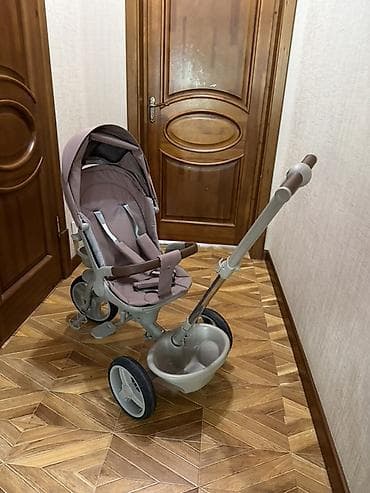 Детский трехколесный велосипед-трансформер с родительской ручкой и