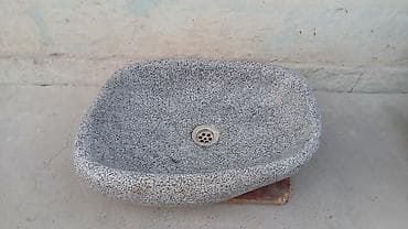 тумбочка с мойкой на кухню: Раковина для ванной, Материал: Камень, Размер: 55 x 37 см — 3