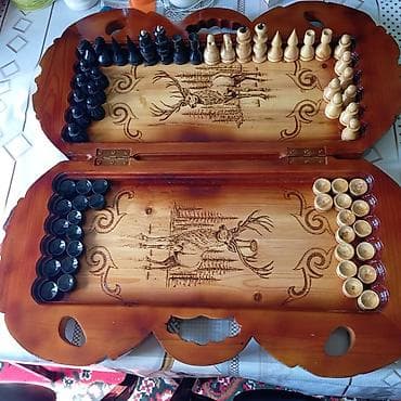 Комбинированный набор для настольных игр: шахматы + нарды - Ручная