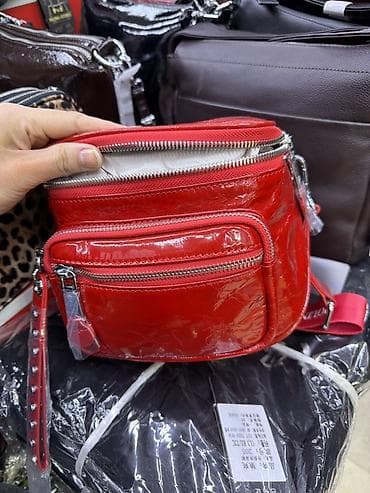 Очки: Классическая сумка, Материал: Натуральная кожа, Застежка на молнии, Женские, Новый — 2