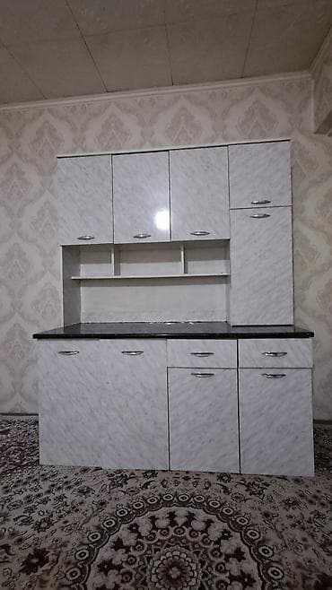 кухний мебел: Кухонный гарнитур, Б/у, цвет - Серый, МДФ, Самовывоз — 1