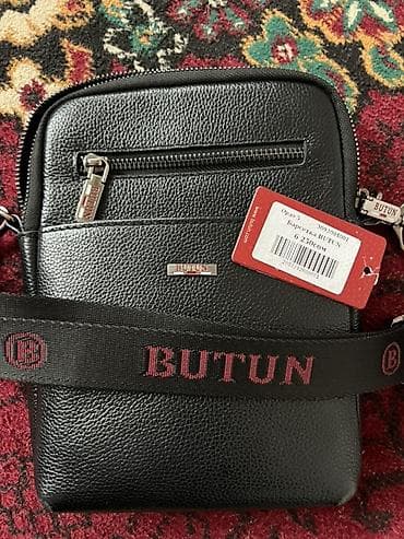 фото барсетки: Барсетка BUTUN, модель с плечевым ремнем. - Материал: черная — 1