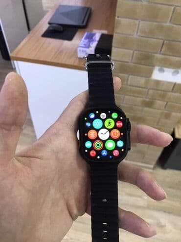 купить apple watch: Смарт-часы с прямоугольным дисплеем и черным ремешком. Apple Watch — 4