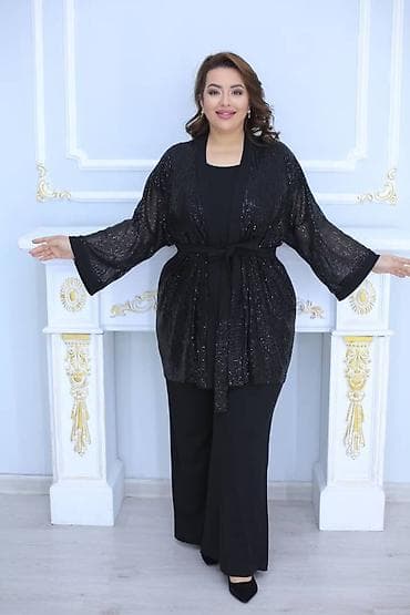 паетка: Вечернее платье, Коктейльное, Длинная модель, Трикотаж, С рукавами, С пайетками, XL — 4