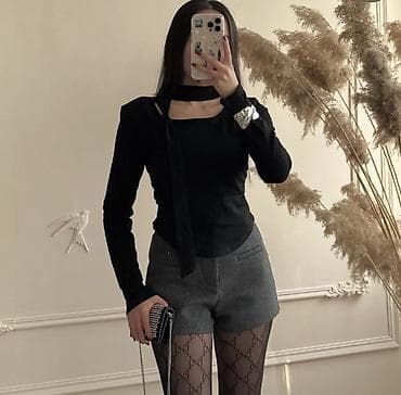 Футболки: Лонгслив, цвет - Черный, M, Стандарт — 1