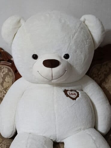 Большой плюшевый медведь - Цвет: молочно‑белый с коричневым носиком и