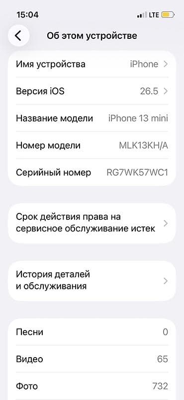 i3 4005u: IPhone 13 mini, Белый, 74 % — 2