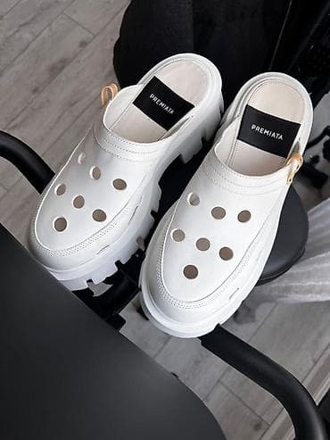 зимный обувь: Сабо Premiata, белые - Формат: закрытый мыс с круглыми — 1