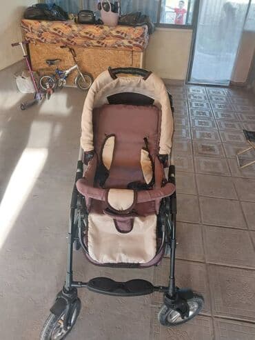 коляска для двойни 3 в 1 бу: Коляска, цвет - Коричневый, Б/у — 2