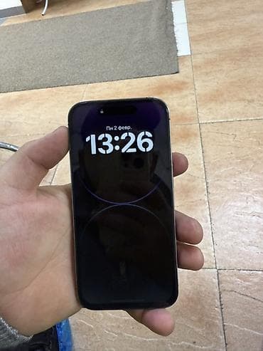 type s: IPhone 14 Pro, Б/у, 128 ГБ, Deep Purple, Чехол, Кабель, 80 % — 2