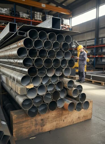 Партия металлических труб круглого сечения, предназначенных для