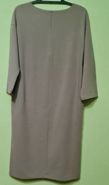 офисное платье большого размера: Повседневное платье, Осень-весна, Длинная модель, Прямое, M — 3