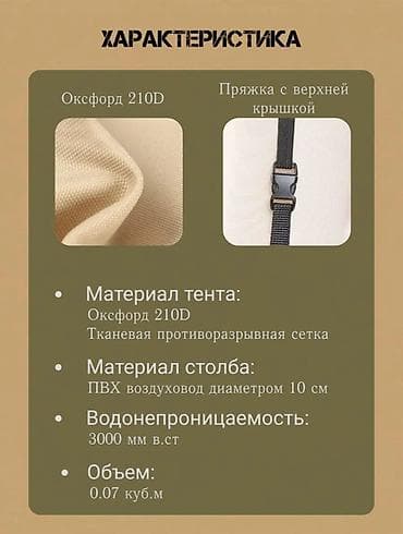 надув: Кемпинговая надувная палатка 4‑местная Основные характеристики: - — 4