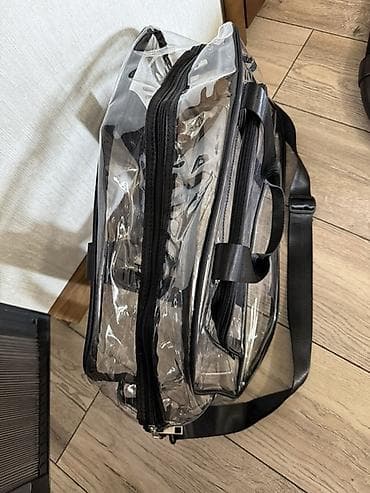 сумки прозрачные: Прозрачная сумка из ПВХ с черной окантовкой. Сумка в роддом, очень — 2