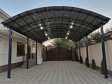 Арочный навес из металлокаркаса с кровлей из профнастила - — 1
