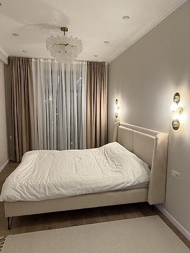 кровать одна: Спальный гарнитур, Двуспальная кровать, Металл, цвет - Бежевый — 3